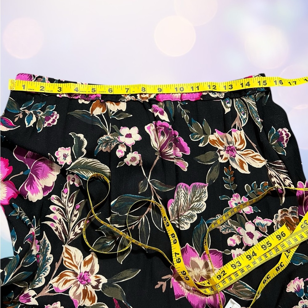 Jessica Simpson Black Floral Asymmetrical Handkerchief Hem Skirt - Pink Floral - Picture 6 of 8